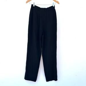 Vintage Giorgio Armani Women’s Pleated Trousers High Waisted Pants Black 38 Wool